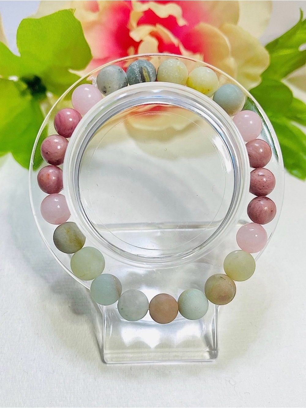 Rose Quartz Rhodonite Natural Stone Bracelet